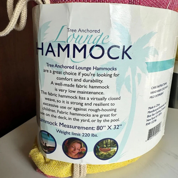 NWT Tree Anchored Lounge Hammock Canvas Stripe with Matching Bag - Picture 6 of 9